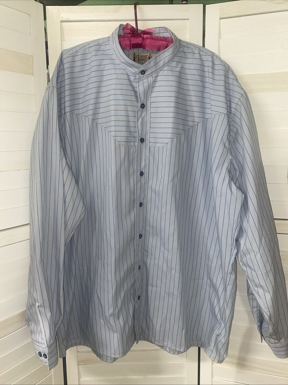 Classic Old West Styles Men’s Striped Stand Up Collar XXL 100% Cotton USA Made
